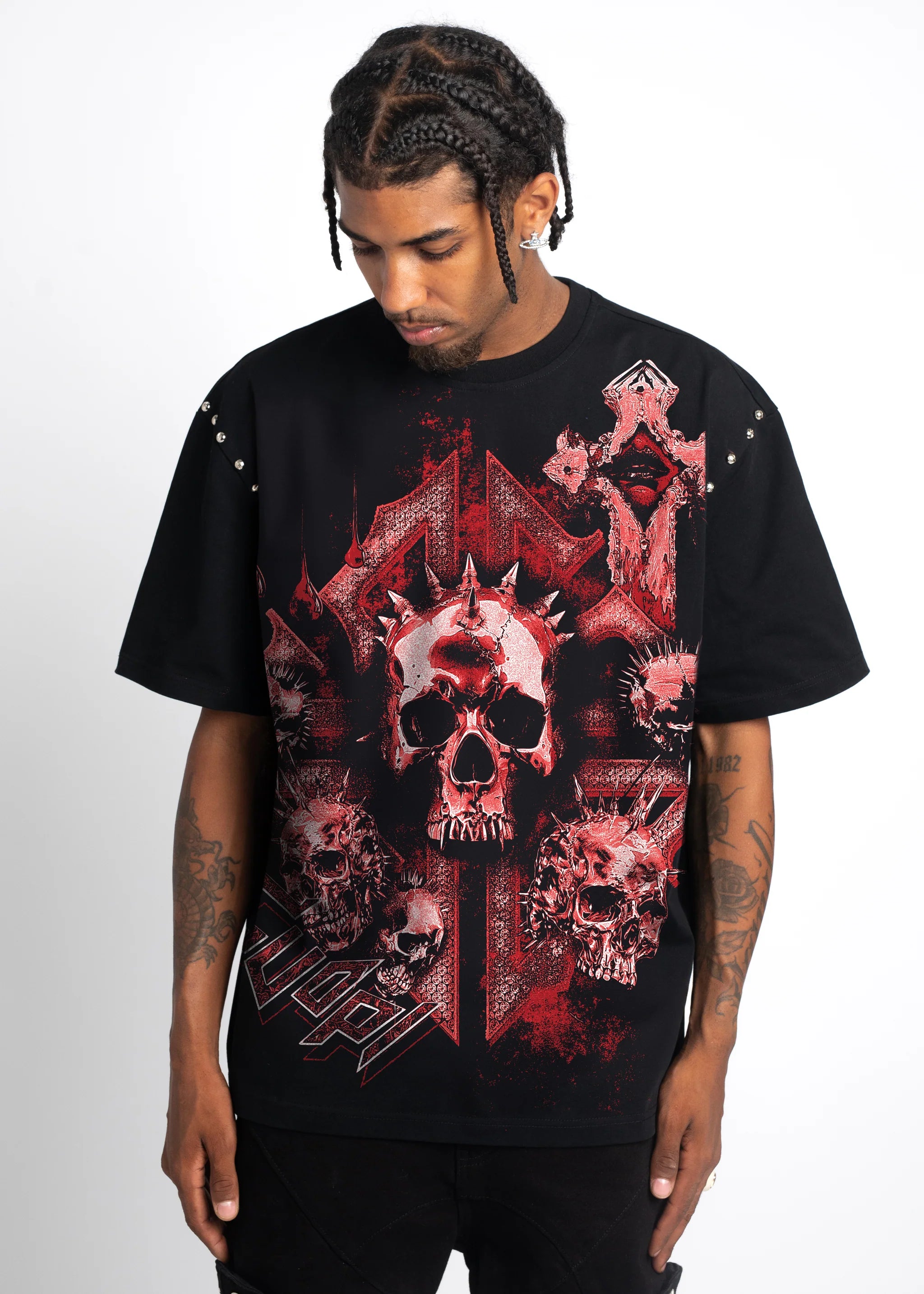 Blood Red Skull Tee (Black) - 287BRST