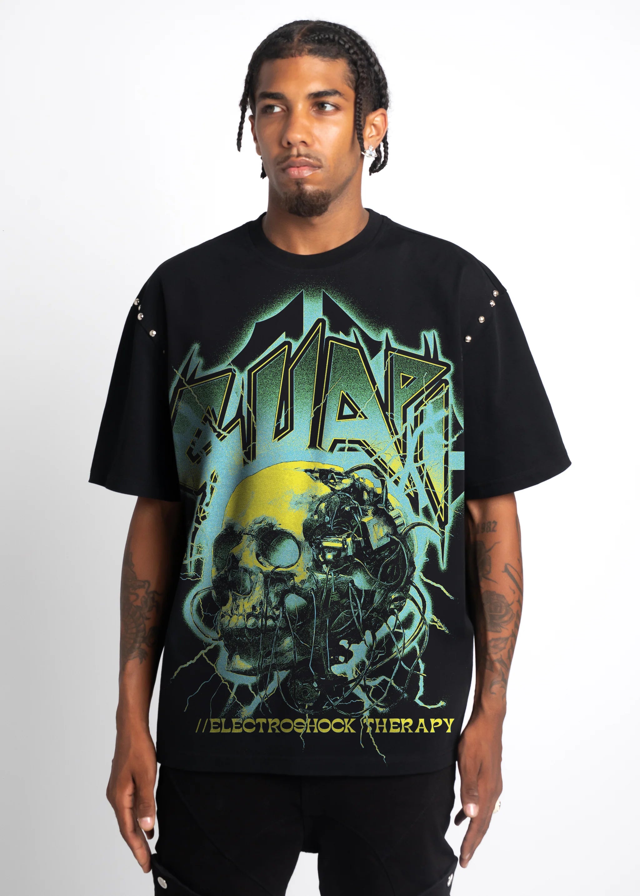 Obsidian Black Electroshock Therapy Tee (Black) - 279OBETT