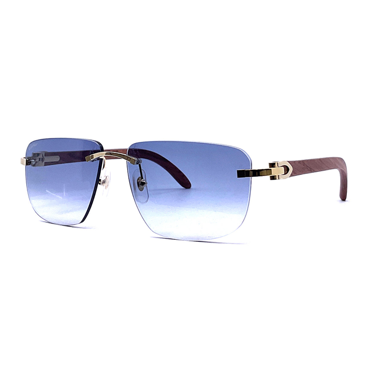 Metal Sunglass Gold With Blue - CCT0040RS001