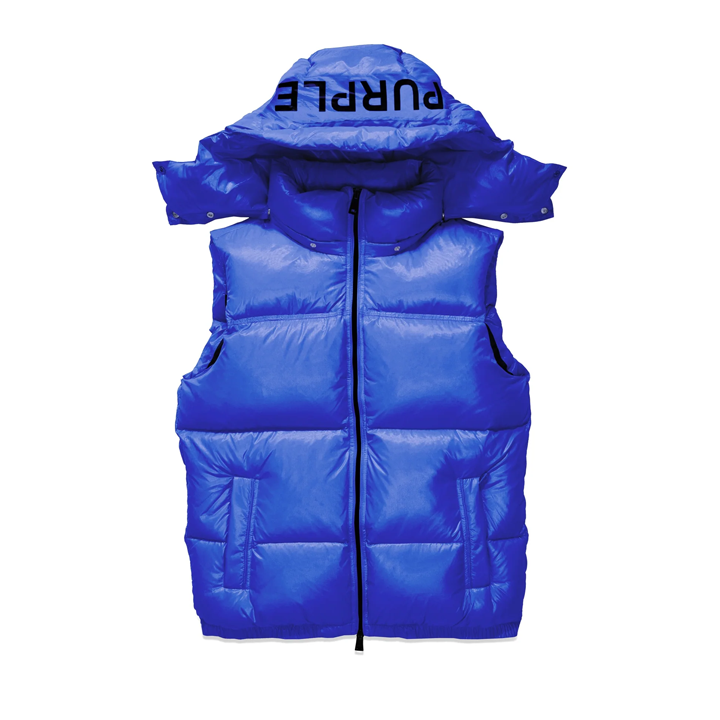 Nylon Puffer Vest (Blue) - P623PBLV423BLU