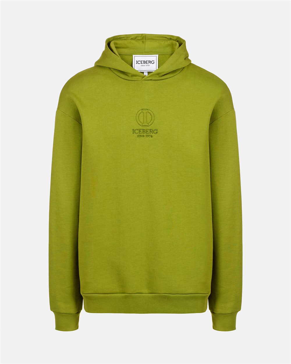 Hooded sweatshirt with Iceberg monogram logo (Green)