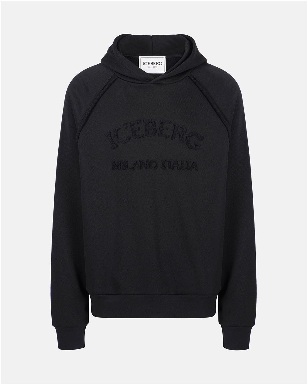 Sweatshirt with hood and printed logo (Black)