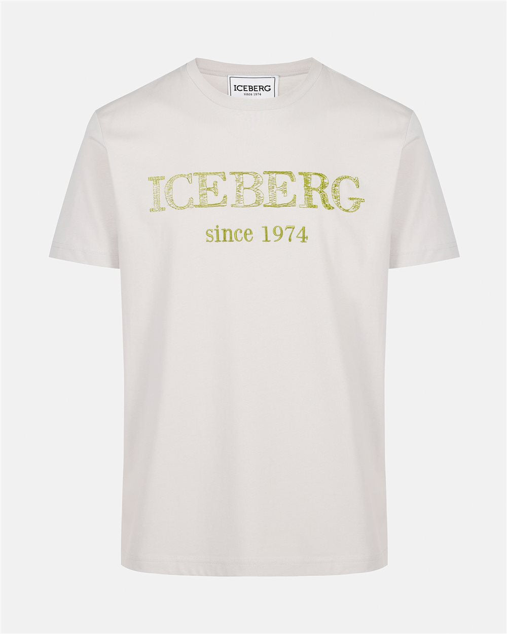 Beige crewneck sweatshirt with embroidered Iceberg logo (Light Pink)