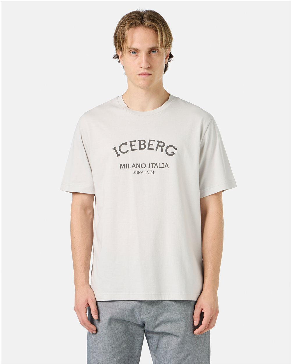 T-shirt with Iceberg logo (Grey)