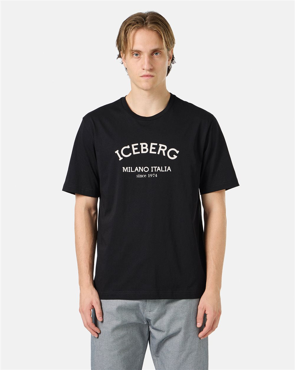 T-shirt with Iceberg logo (Black)