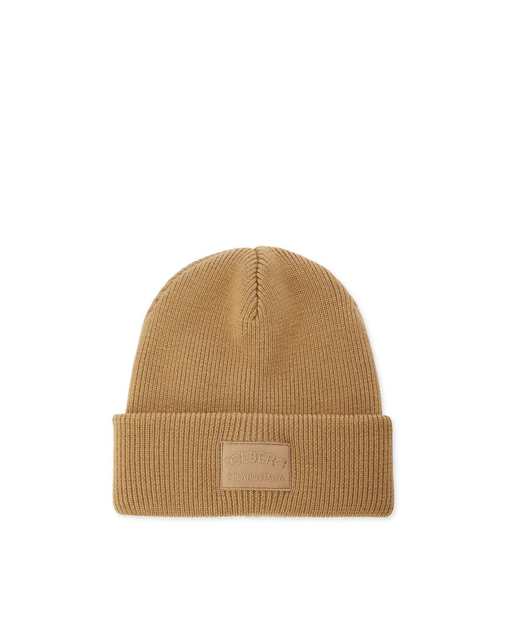 Beanie in extrafine merino wool (Khaki)