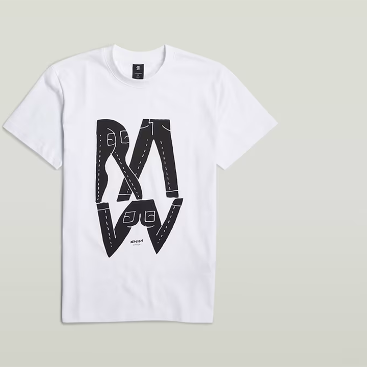 Raw Denim Tee (White) - GD25676C336110