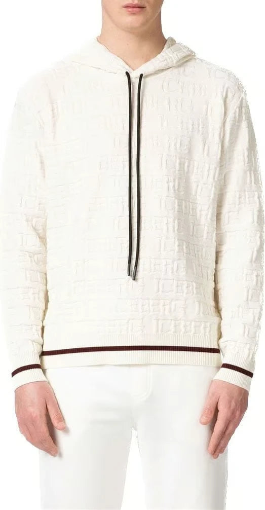 This premium men's hoodie from Iceberg is a real gem. With its off-white color and the repeated branding across the hoodie, this piece makes a statement. Made from a soft wool-cotton blend, this hoodie is perfect for fall and winter. With its long sleeves and straight cut, it is both comfortable and stylish. And as the icing on the cake, it also has a handy zipper. Add this hoodie to your wardrobe for a cool and modern look.

Material: 68% Wool, 32% Co