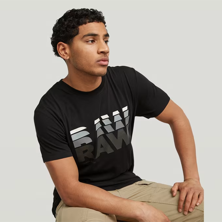 Raw R T-Shirt (Dk Black) - GD254973366484