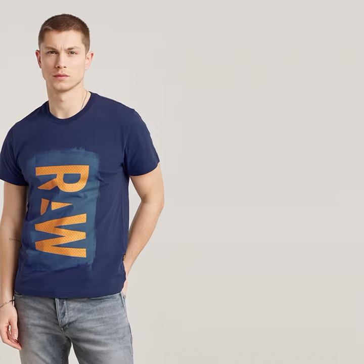 Painted Raw G R Tee (Blue) - GD250143361822
