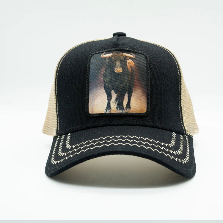 Bull Trucker Hat (Black)