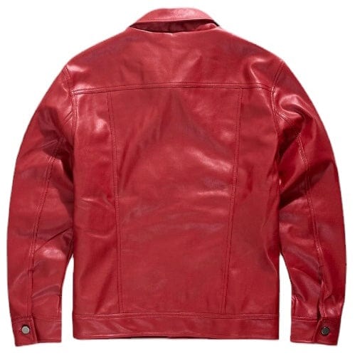 Jc Faux Leather Jacket (Red) - JJ1218RED