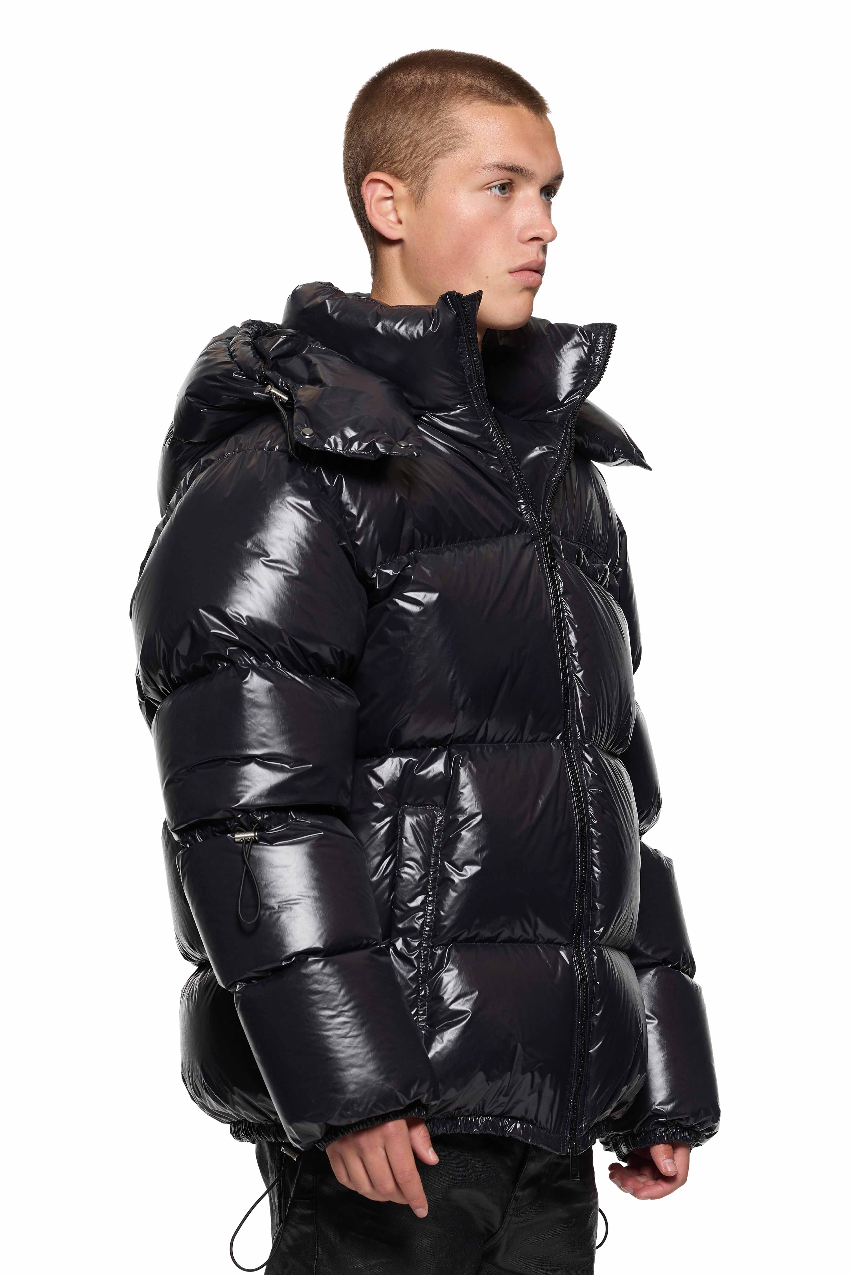 Nylon Puffer Jacket (Black) - M6079-PBBP424