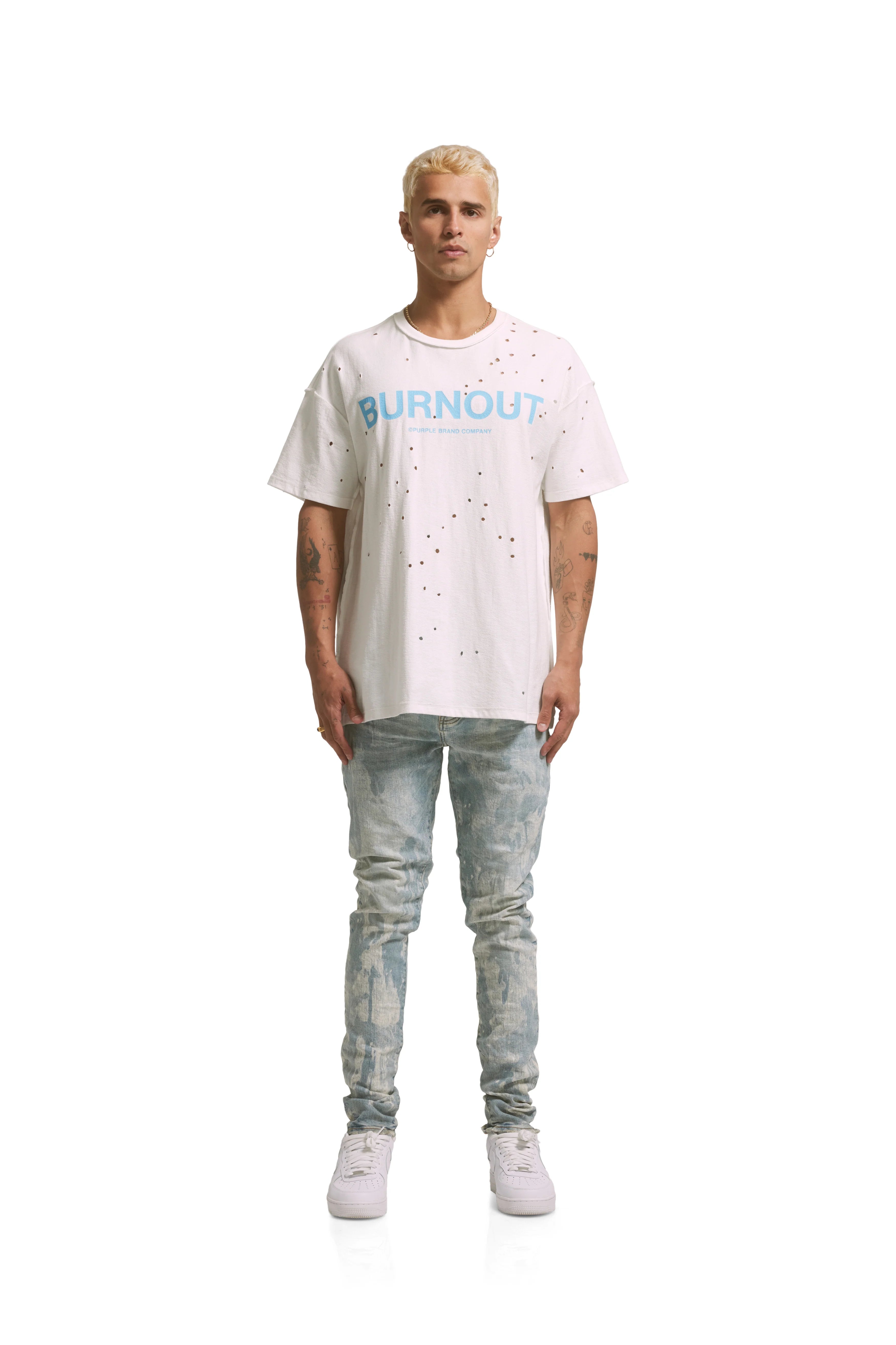 TEXURED JERSEY INSIDE OUT TEE (WHT) - PP101JWBT223