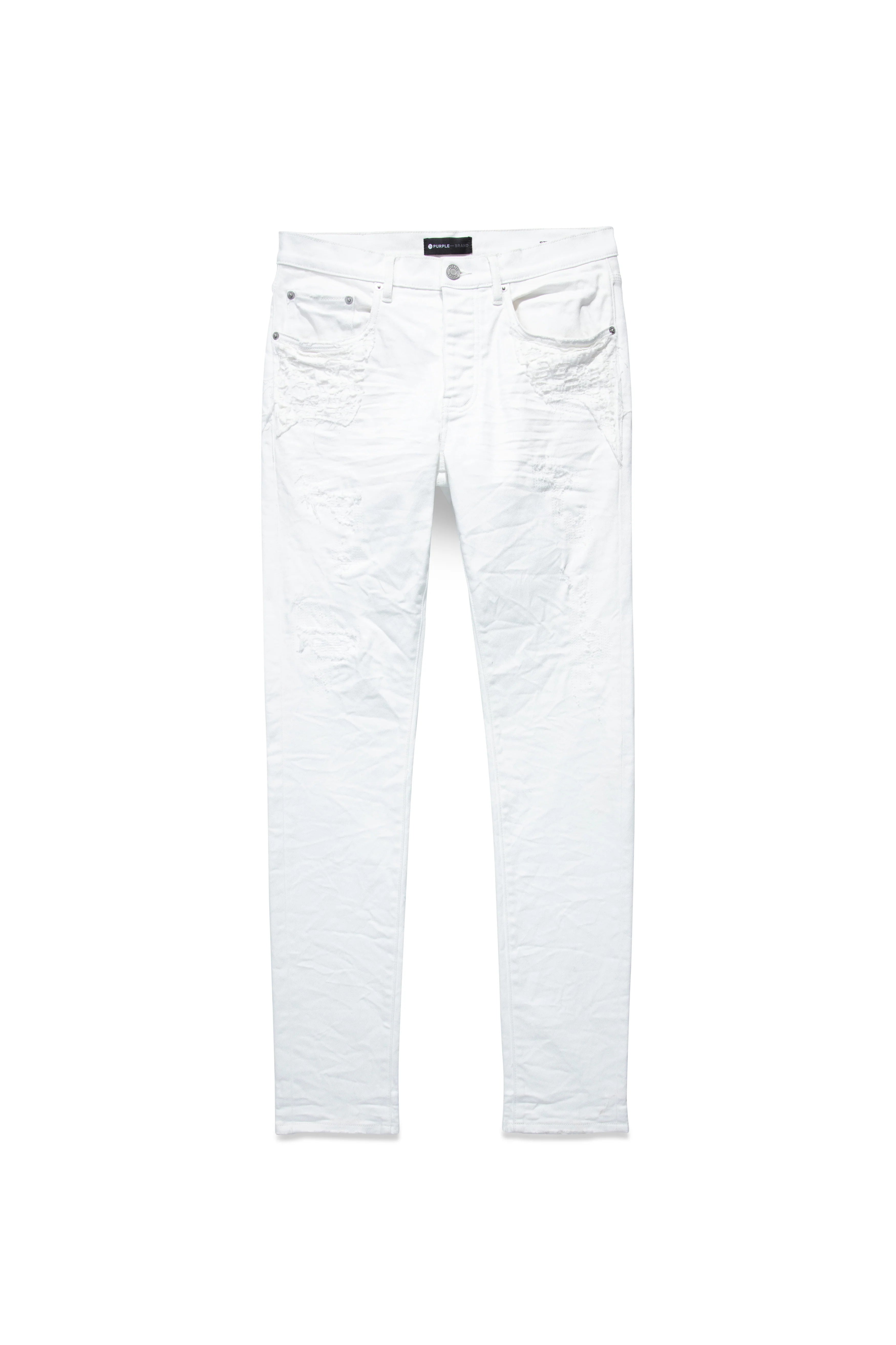 White Quilted Destroy Pocket Jean - PP001WQDP223