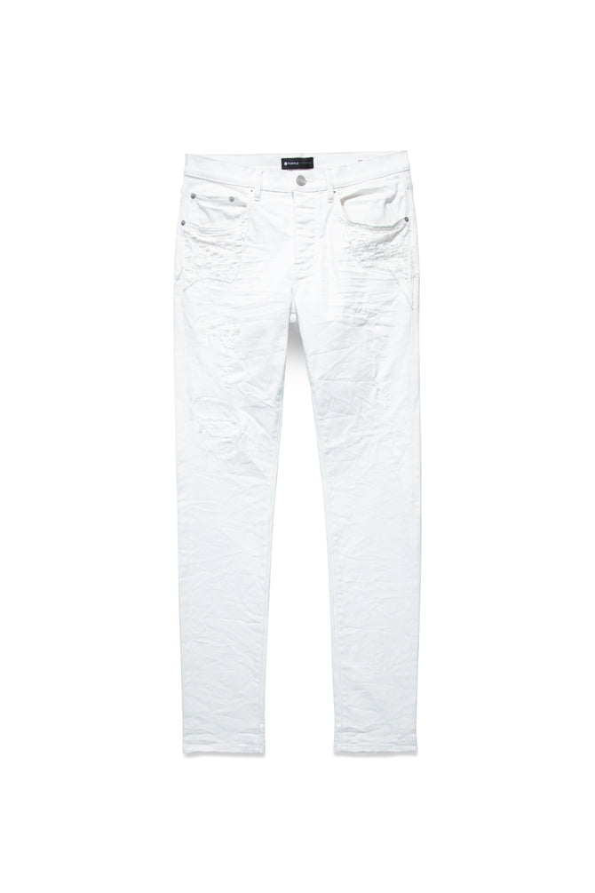 White Quilted Destroy Pocket Jean - PP001WQDP223