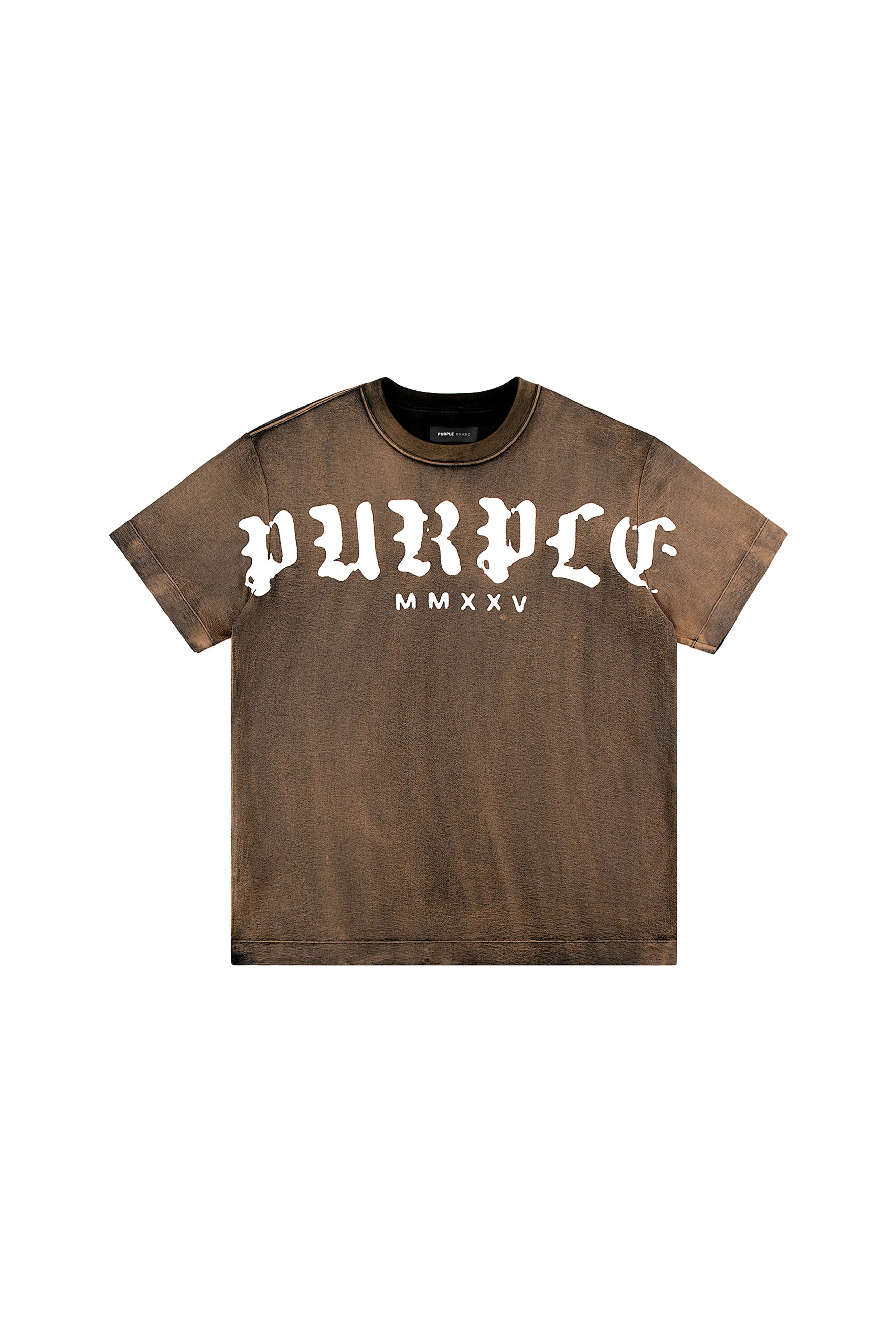 Worn Gothic Wordmark Overdye Tee (Orange) 