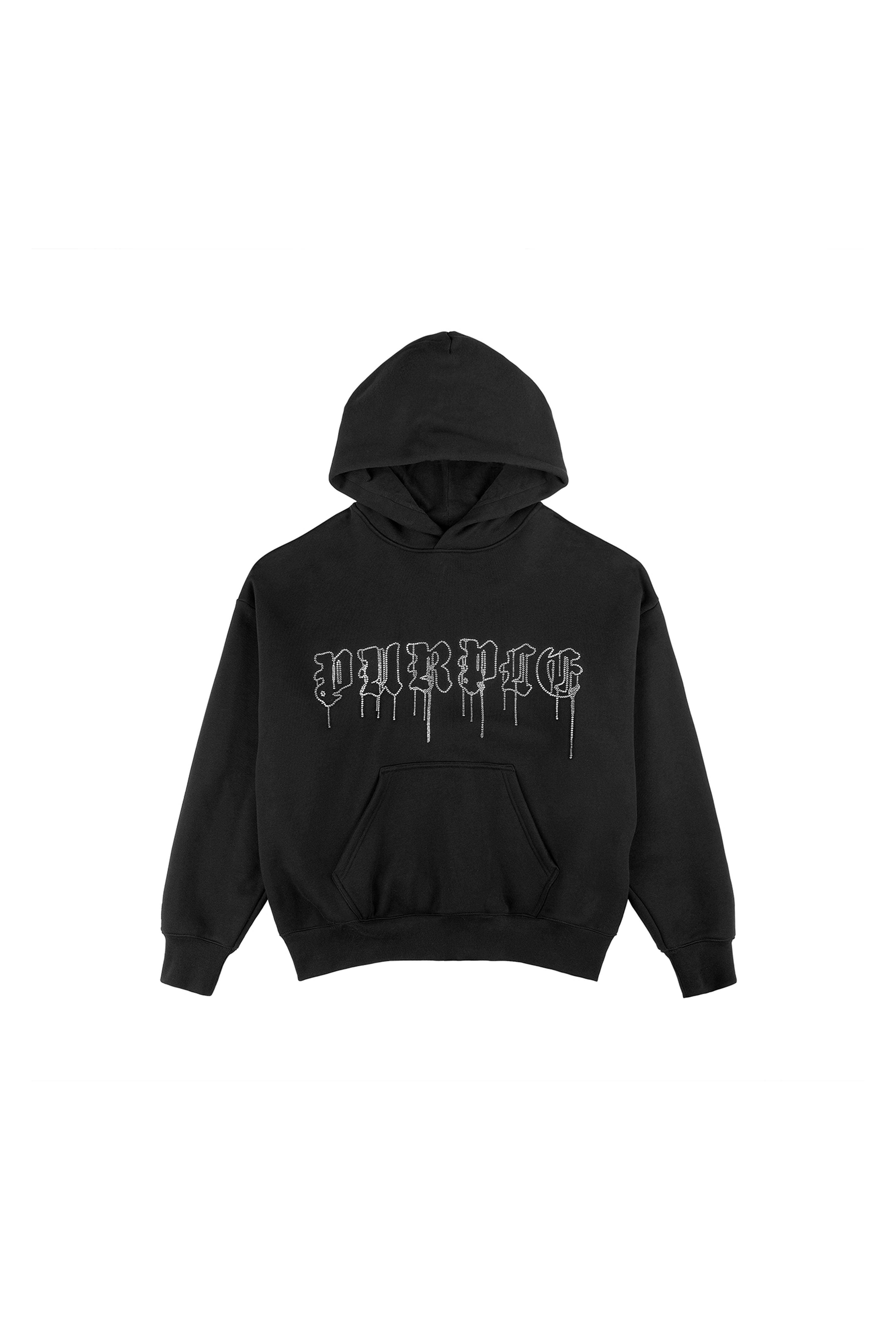 Crystal Gothic Drip Hoodie (Black) 