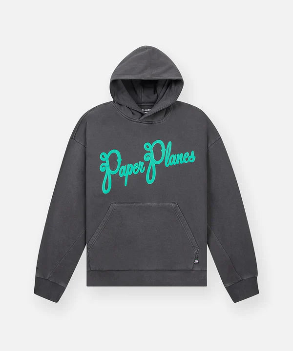 P`s Script Puff Print Hoodie (Washed Black)