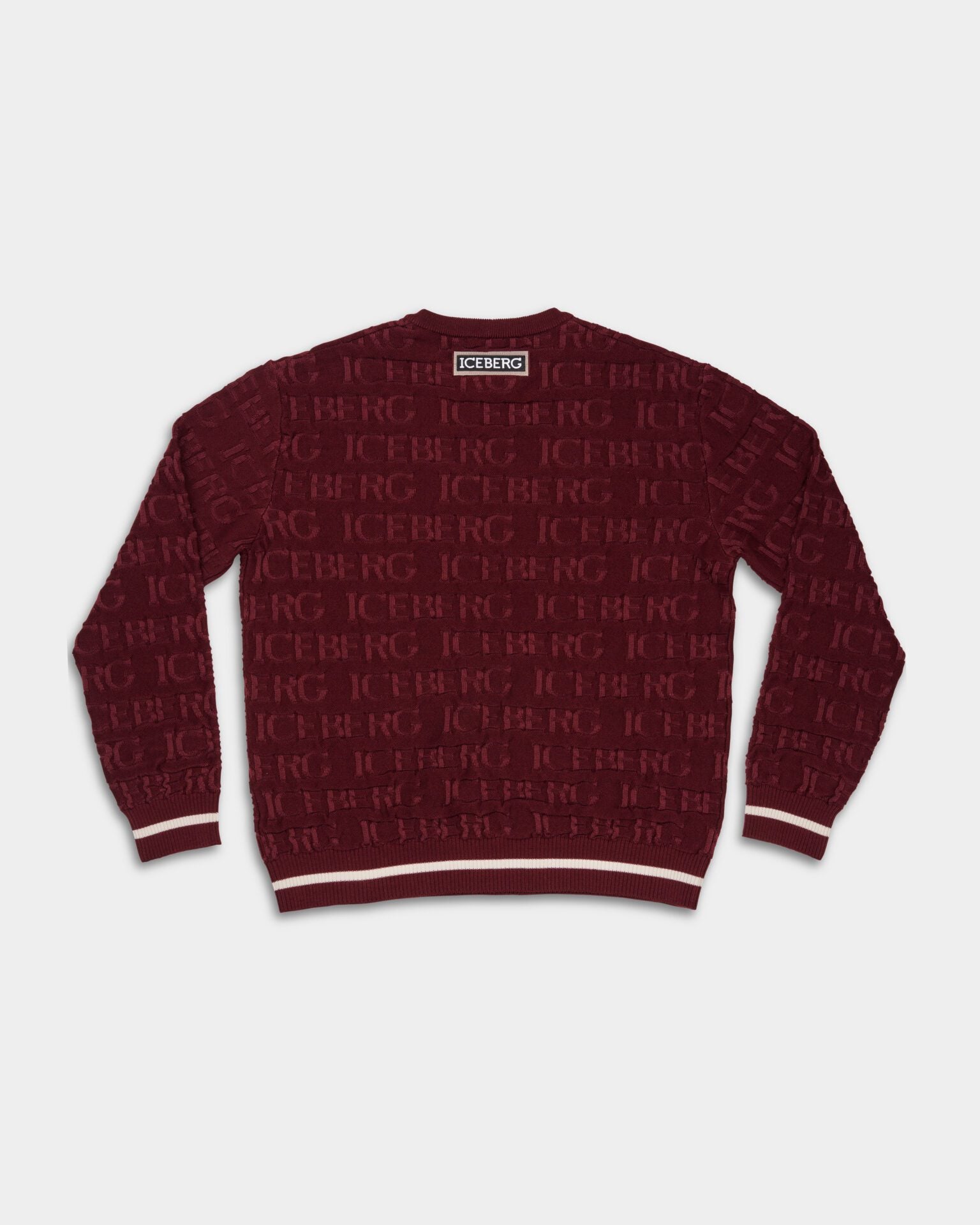 Knitted Text Sweatshirt (Maroon) - I23A00270104644