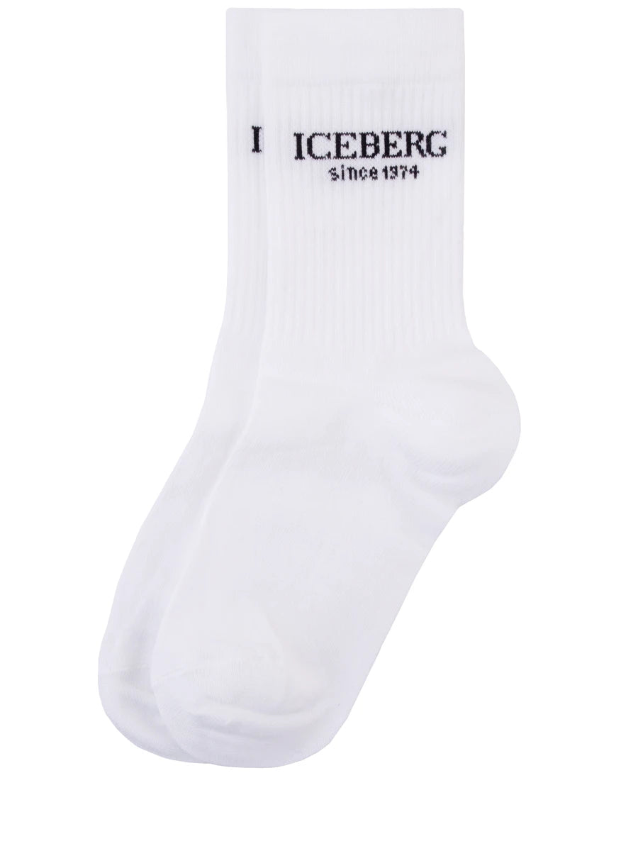 Iceberg Logo Socks (White) - I23630069241101