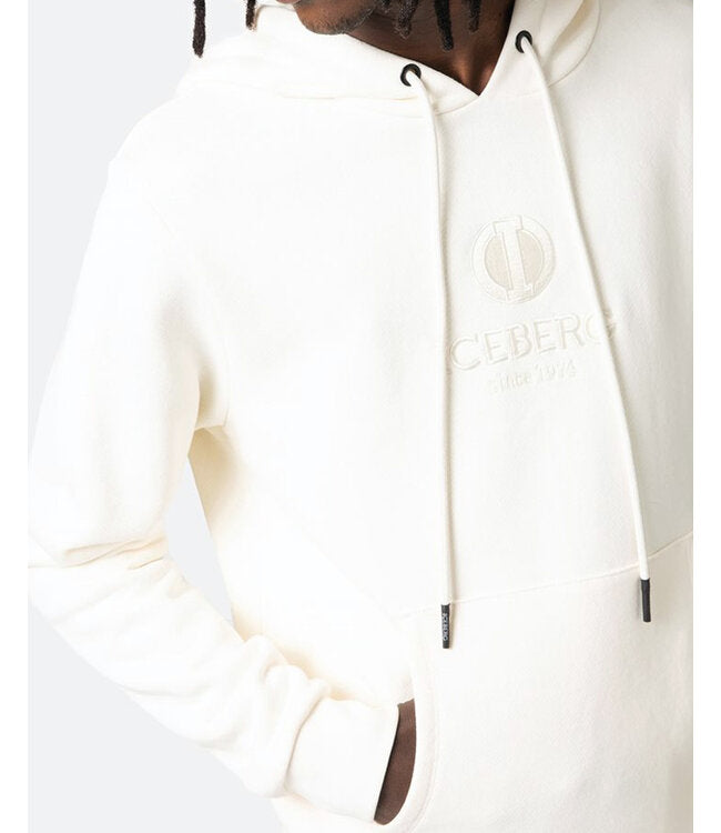 Embroidered Round Logo Hoody (Cream) - I23E02363201329