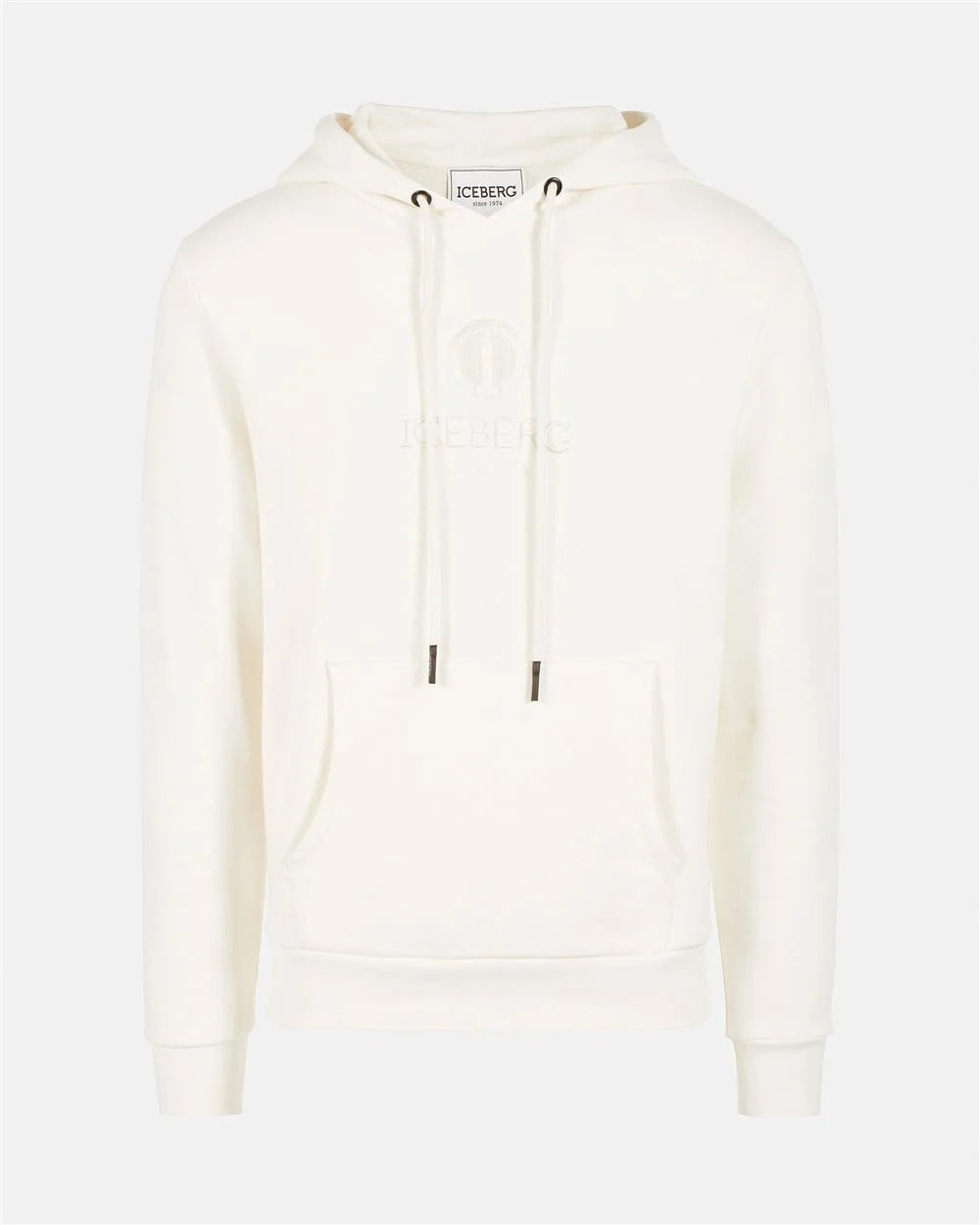 Embroidered Round Logo Hoody (Cream) 