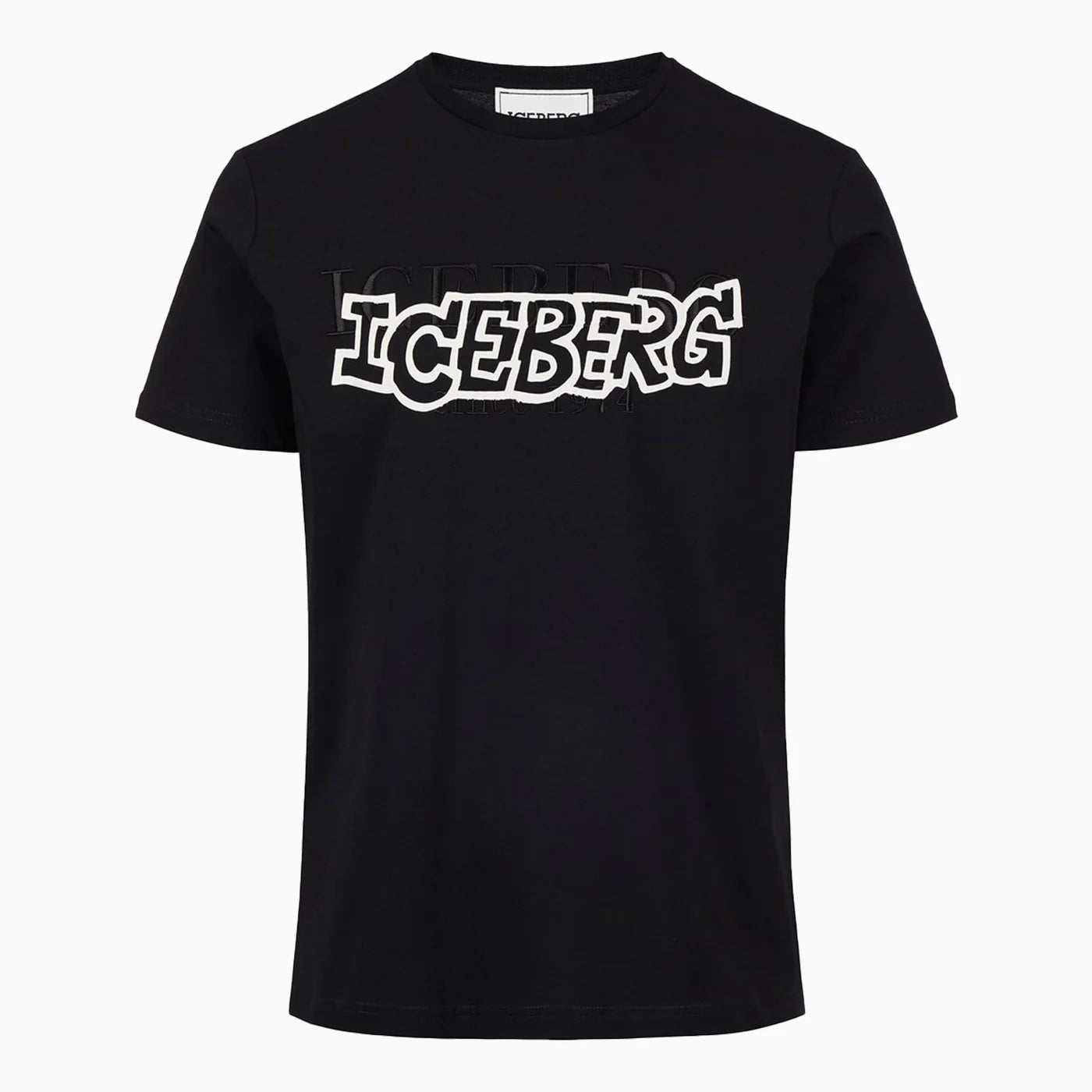 Embroidered Print Logo T-Shirt (Black) 